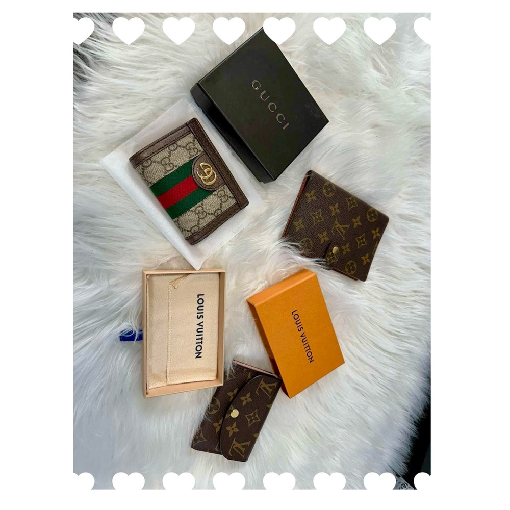 Gucci Ophidia leather  wallet & Lv Monogram Card Agenda &  Lv Mono Victorine